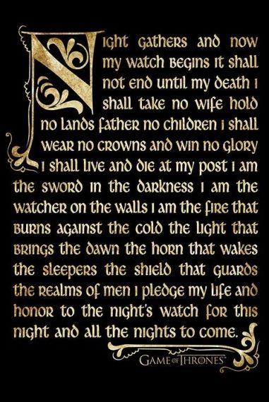 Плакат - AGOT - Nightwatch Oath