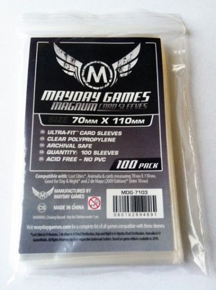 MAYDAY GAMES - MAGNUM ULTRA-FIT CARD SLEEVES 70X110 - 100 БР. ПРОЗРАЧНИ