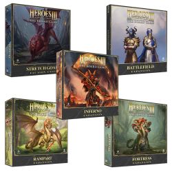 БЪНДЪЛ ALL-NEW 2024 HEROES OF MIGHT & MAGIC III: THE BOARD GAME EXPANSIONS - RAMPART + FORTRESS + INFERNO + FACTION UNITS + BATTLEFIELD