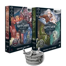 БЪНДЪЛ UNMATCHED:  THE WITCHER - STEEL AND SILVER + REALMS FALL С ПОДАРЪК ФИГУРКА НА ГЕРАЛТ И ПРОМО КАРТИ