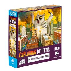 EXPLODING KITTENS - FEELINE OF UNUSUAL SIZE - ПЪЗЕЛ - 1000 ЧАСТИ - ПРЕОЦЕНЕН - СРЕДНА ПОВРЕДА НА КУТИЯТА
