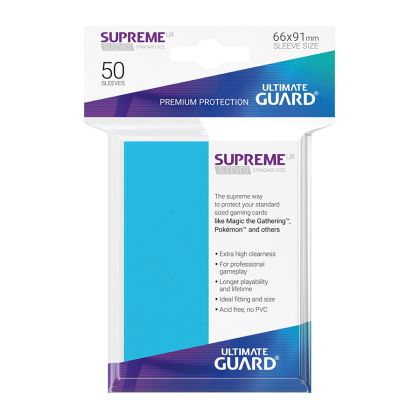 НЕМСКИ ПРОТЕКТОРИ UG - ULTIMATE GUARD SUPREME UX SLEEVES 66x91 (63.5x88 LCG) - 50 БР. СВЕТЛО СИНИ
