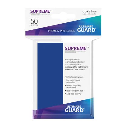 НЕМСКИ ПРОТЕКТОРИ UG - ULTIMATE GUARD SUPREME UX SLEEVES 66x91 (63.5x88 LCG) - 50 БР. СИНИ