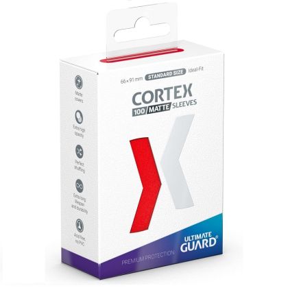 НЕМСКИ ПРОТЕКТОРИ UG - ULTIMATE GUARD CORTEX MATTE SLEEVES 66x91 (63.5x88 LCG) - 100 БР. ЧЕРВЕНИ
