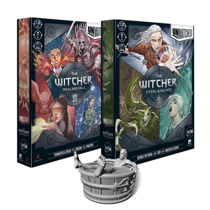БЪНДЪЛ UNMATCHED:  THE WITCHER - STEEL AND SILVER + REALMS FALL С ПОДАРЪК ФИГУРКА НА ГЕРАЛТ