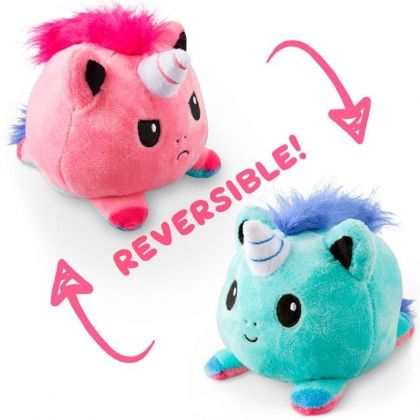 UNSTABLE UNICORNS REVERSIBLE PLUSHIE - UNICORN (PINK AND TEAL)