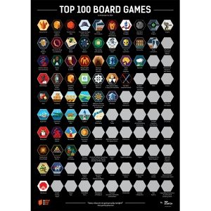 TOP 100 BOARD GAMES - SCRATCH-OFF POSTER (2020 BGG EDITION)