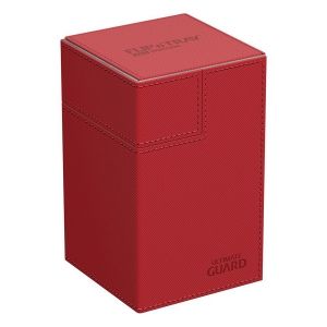 КУТИЯ ЗА КАРТИ - ULTIMATE GUARD FLIP'n'TRAY XENOSKIN (за LCG, TCG и др) 100+ - ЧЕРВЕНА