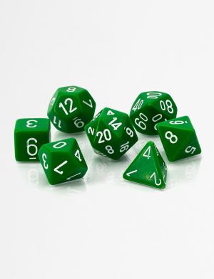 RPG DICE SET - CHESSEX - OPAQUE GREEN/ WHITE