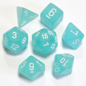 RPG DICE SET - CHESSEX - FROSTED TEAL/ WHITE 