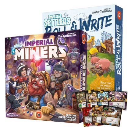 БЪНДЪЛ - IMPERIAL SETTLERS: ROLL & WRITE + IMPERIAL MINERS + FREE PROMO CARDS