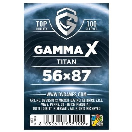 ПРОТЕКТОРИ ЗА КАРТИ GAMMA X - TITAN - STANDARD AMERICAN SIZE SLEEVES 56x87 - 100 БР. ПРОЗРАЧНИ