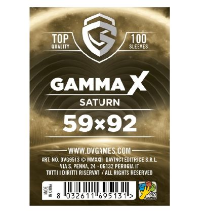 ПРОТЕКТОРИ ЗА КАРТИ GAMMA X - SATURN - EUROPEAN SIZE SLEEVES 59x92 - 100 БР. ПРОЗРАЧНИ