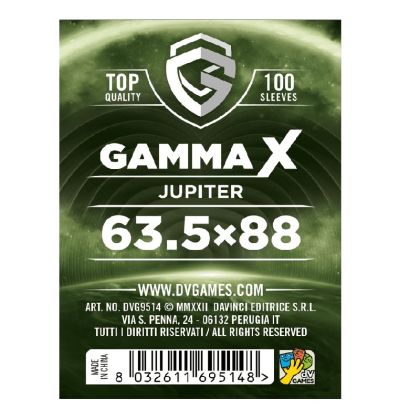 ПРОТЕКТОРИ ЗА КАРТИ GAMMA X - JUPITER - STANDARD SIZE SLEEVES 63.5x88 - 100 БР. ПРОЗРАЧНИ