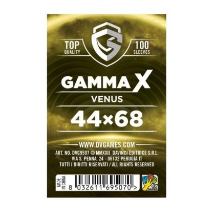 ПРОТЕКТОРИ ЗА КАРТИ GAMMA X - VENUS - MINI EUROPEAN SIZE SLEEVES 44x68 - 100 БР. ПРОЗРАЧНИ