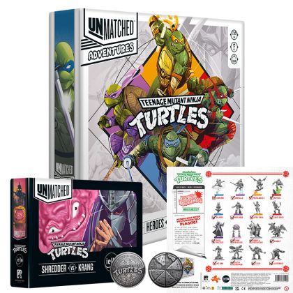БЪНДЪЛ UNMATCHED ADVENTURES: TEENAGE MUTANT NINJA TURTLES  + COLLECTOR COIN + ALT ART + FOIL CARDS + ULTIMATE MINIATURE PACK + SHREDDER VS  KRANG
