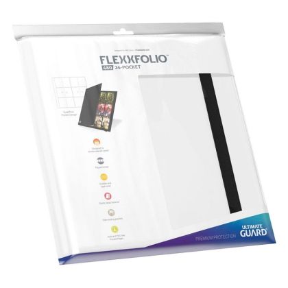 КЛАСЬОР ЗА КАРТИ - ULTIMATE GUARD QUADROW FLEXXFOLIO 24-POCKET 480 CARDS (за LCG, TCG и др) - БЯЛ