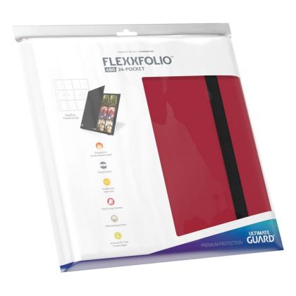 КЛАСЬОР ЗА КАРТИ - ULTIMATE GUARD QUADROW FLEXXFOLIO 24-POCKET 480 CARDS (за LCG, TCG и др) - ЧЕРВЕН