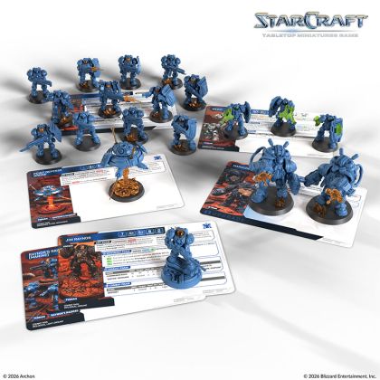 БЪНДЪЛ STARCRAFT: TABLETOP MINIATURE GAME - TWO PLAYER STARTER SET + PROTOSS STARTER SET - FOUNDERS EDITION
